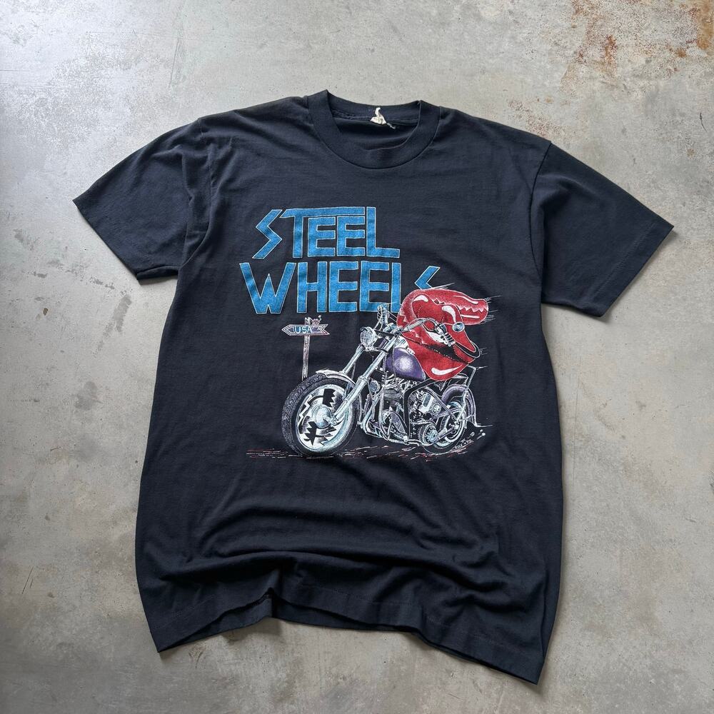 Vintage 80’s Rolling Stone Steel Wheels Tour Classic Retro T-shirt Size Large